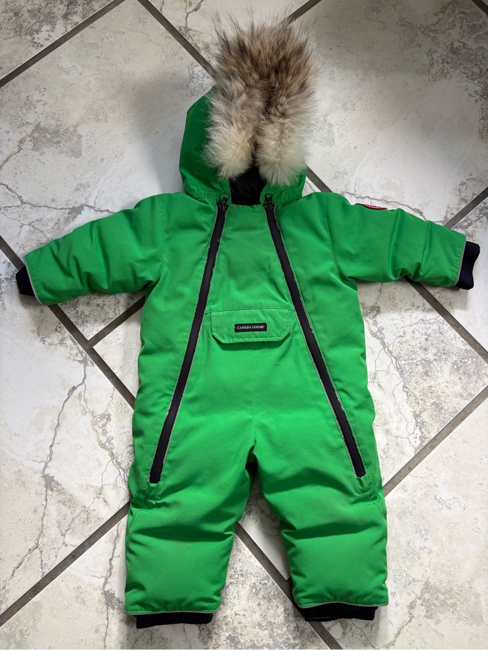 Canada Goose 6-12 months Kids Winter Snowsuit with Fur-Trim Hood